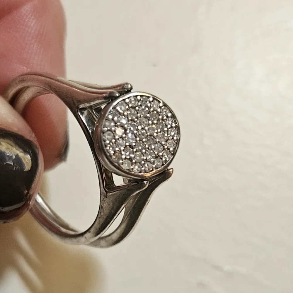 Sterling Silver Cubic Zirconia Women's Cocktail Party Ring Beautiful Size 10